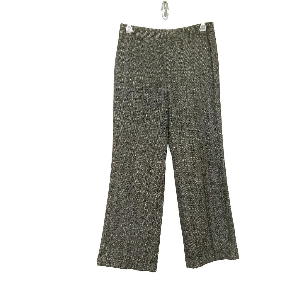 Ann Klein Black And Grey Wool Trousers Size 10